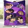 Модное фланелевое одеяло B-BTS Kpop, ультрамягкий теплый плюшевый плед для дома, спальни, кровати, дивана, офиса, кемпинга, пикника, подарок