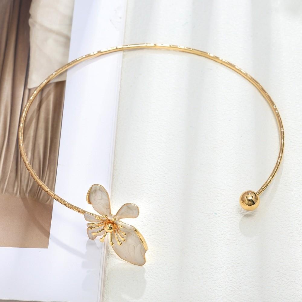 Colorful Flower Necklaces Geometric Collar Necklace Elegant Open Chokers Girl