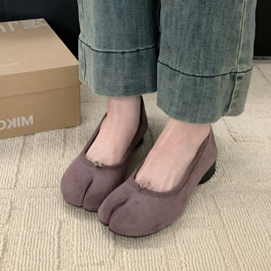 Мода Bailamos 2024 Новые женские балетки с раздельным пальцем Таби Обувь Ниндзя Слипоны Микрофибра Удобные Тапочки Мягкая Подошва Лоферы Женские Мокасины