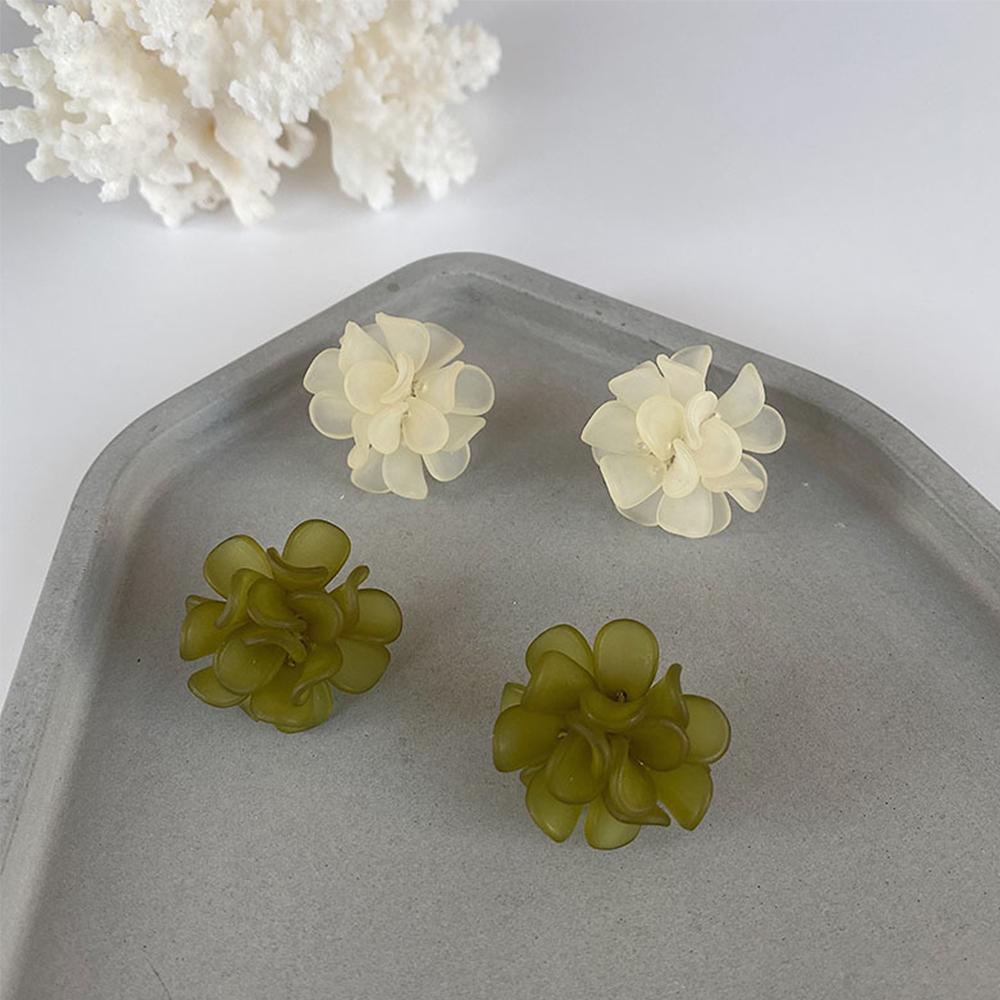 Summer Resin Women Korean Sweet Stud Earrings Flower Earrings Women Jewelry Acrylic Flower