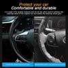 Mandark 3PCS Carbon Fiber Car Steering Wheel Cover, Anti-Skid Leather Vehicle Segmented Steer Wheel Protector, Auto Interior Protection Guard