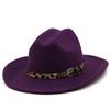 Free Shipping Leopard Belt Fedora Hat Women Wide Brim Solid Color Jazz Top Hat Autumn and Winter New Panama Hat Gentleman Hat