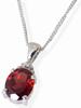 И я ювелирные изделия Серебряное ожерелье с подвеской из натурального граната [You box] [Камень января] [Ювелирные изделия] [Подарочная упаковка]