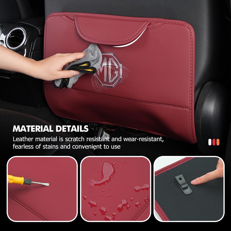 Leather Car Seat Anti Kick Pad Universal Auto Seat Back Cover For MG Hector TF GT ZR RX5 RX8 350 550 xus1