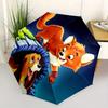 Disney Cartoon The Fox and the Hound Automatic Opening and Closing Umbrella - Lightweight 3-Fold Design, Suitable for Fans, Travel, Daily Us