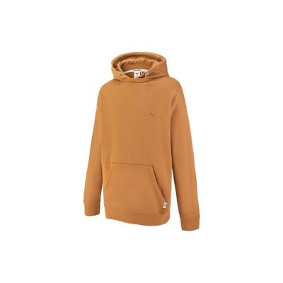 Puma Серия Mmq, однотонный вязаный свитшот с вышитым логотипом и длинными рукавами, топы унисекс, земляно-желтый 536596-74