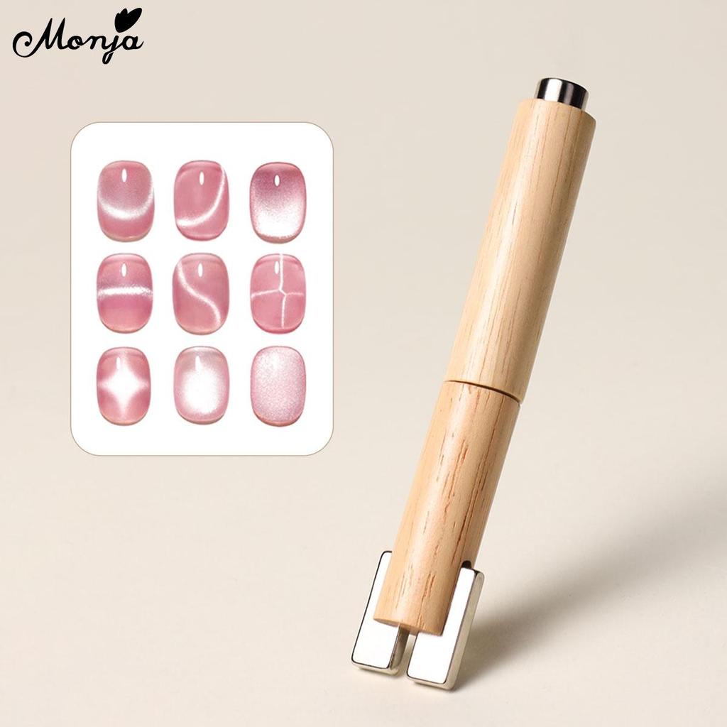 Monja Многофункциональная магнитная палочка для дизайна ногтей, съемный 3D-магнитный стержень «кошачий глаз» для УФ-гель-лака, мощный цилиндрический магнит, инструмент для маникюра своими руками