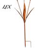 Weather Resistant Metal Art Flame Copper Lily Tulip Garden Stake with Wind Chime Bells, Rustic Weatherproof Outdoor Chimes Yard Decor for Lawn