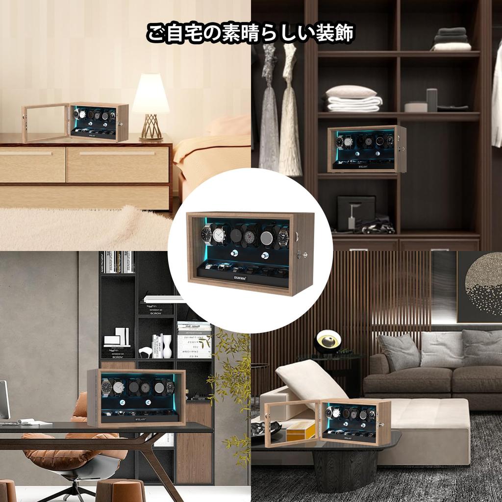 DUKWIN заводная машина 6 заводов 6 мест для хранения часов автоматический завод часов заводные устройства корпус часов японский мотор мабучи со светодиодной подсветкой роскошное хранение