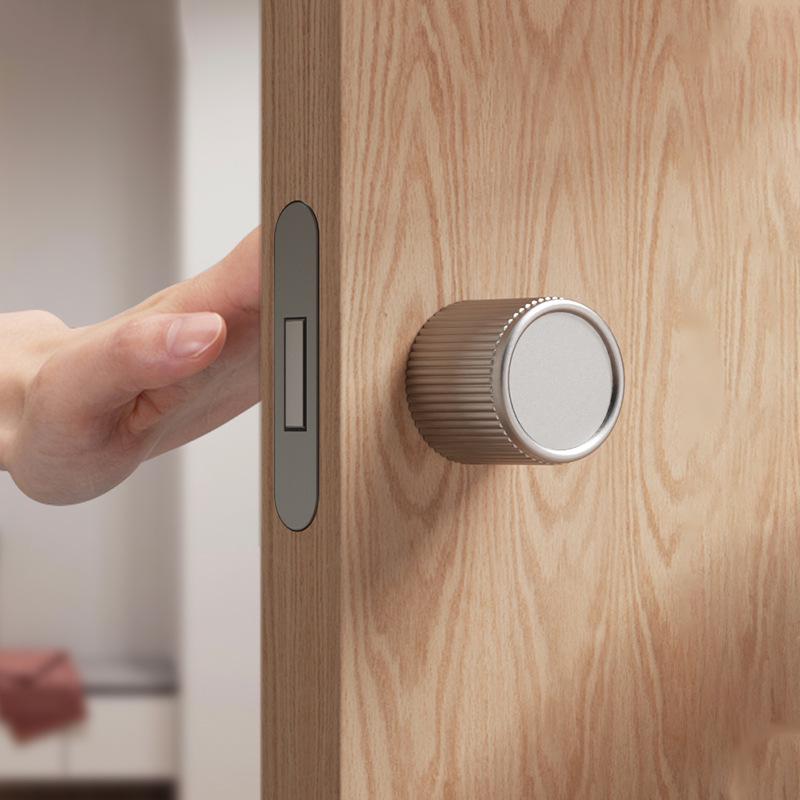 Spherical Minimalist Hidden Door Lock: Invisible, Keyed, Single-Sided for Bedroom Interior, No Handle