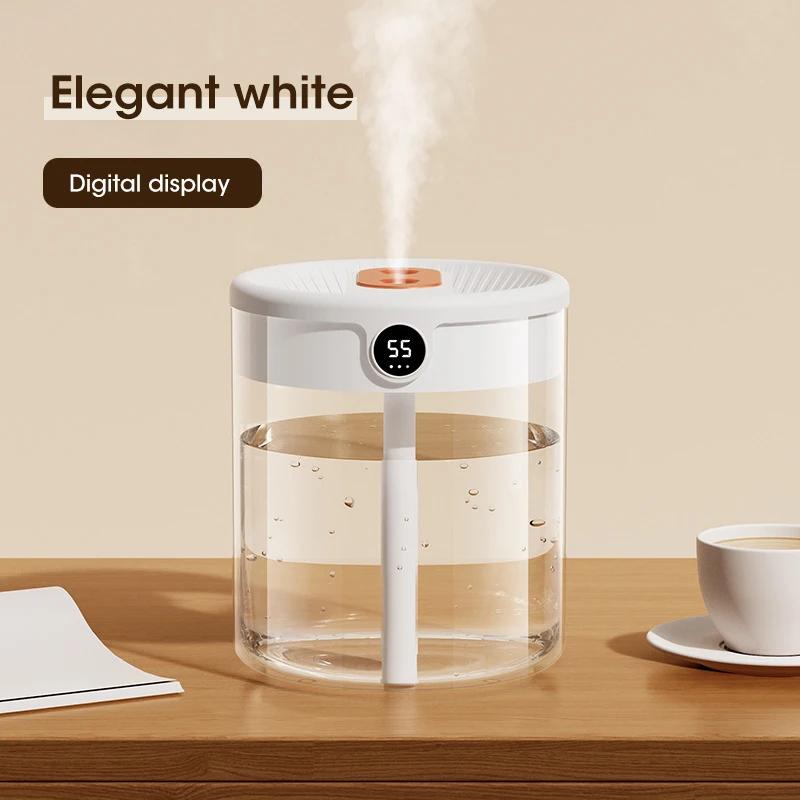 2L Air Humidifier Large Capacity With LCD Humidity Display Night Light Double Nozzle Aroma Essential Oil Diffuser For Home Offic