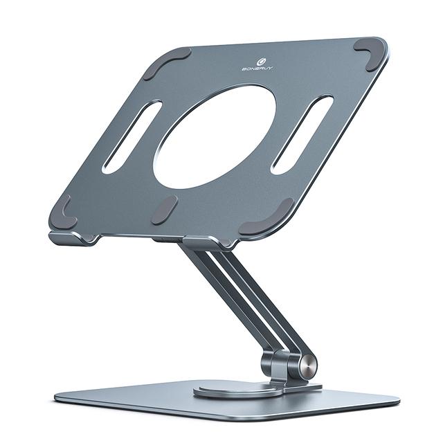 Tablet Stand Desk Riser 360 Rotation Multi -Angle /Height Adjustable Foldable Holder Dock For 5 -13 .9 Inch Phone Ipad Tablet Laptop