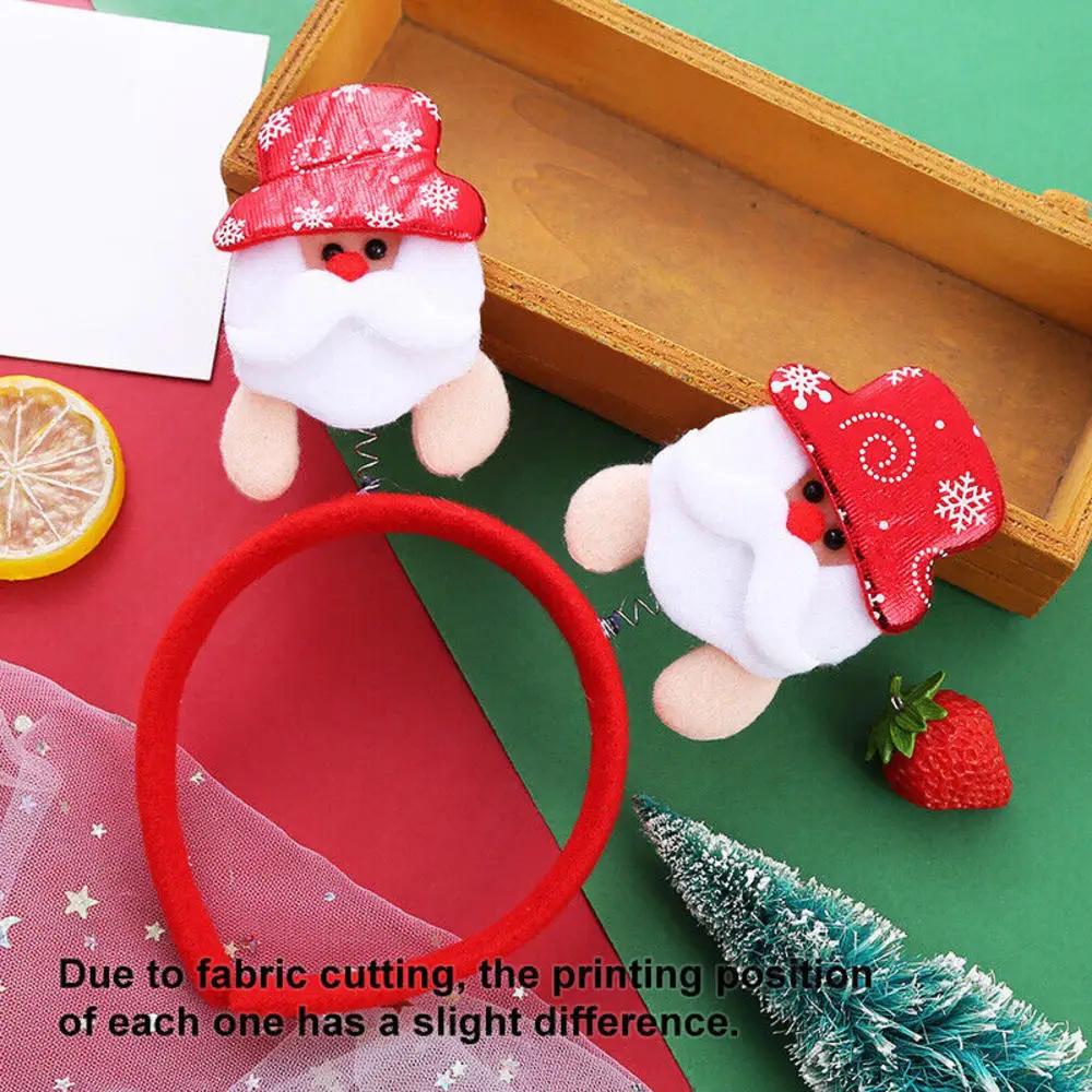 2024 New Year Christmas Hair Bands Cute Deer Horn Santa Claus Tree Headwear Hair Accessories For Xmas Gifts Party Supplies
