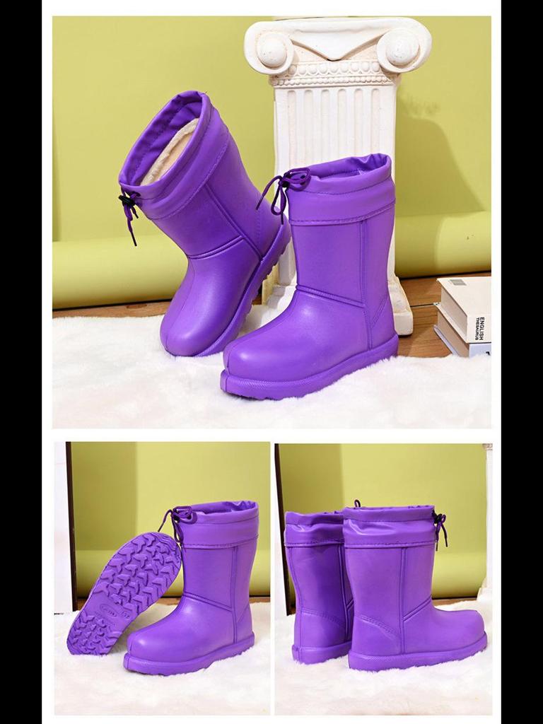 2024 Унисекс Черные зимние ботинки: Бархат, водонепроницаемый, легкий, утолщенный ЭВА для тепла