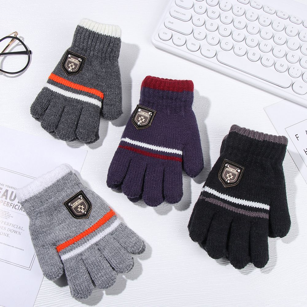Outdoor Keep Warm Warm Thick Soft Boys Girls Kids Gloves Full Finger Knitted Gloves Mittens