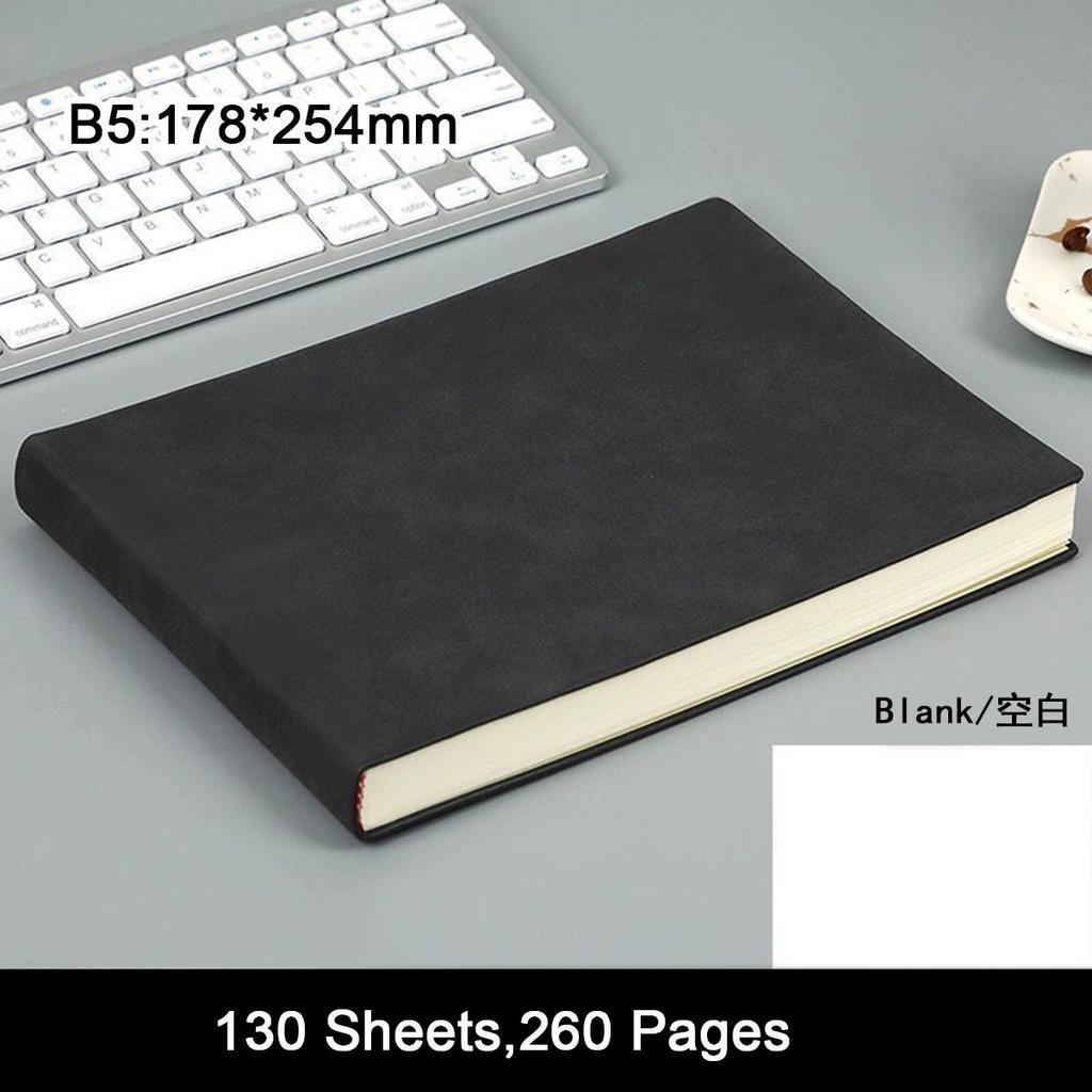 B5 Soft Leather Student Subject Notebook, Work Meeting Record Book, Business Notepad, Drawing Book, Mind Map, Grid/lined Blank Pages
