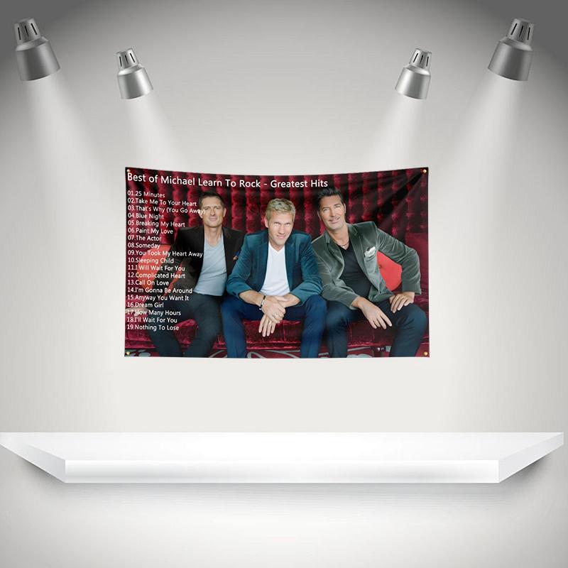 Mmichael Learns To Rock Flag Music Band Banner Hd Printing Tapestry Exhibition Music Band Fans Garage Decor