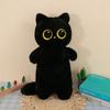 Simulation Long Giant Cats Plush Cartoon Animal Bolster Pillow Black Siamese Cat Plush  Home Decor