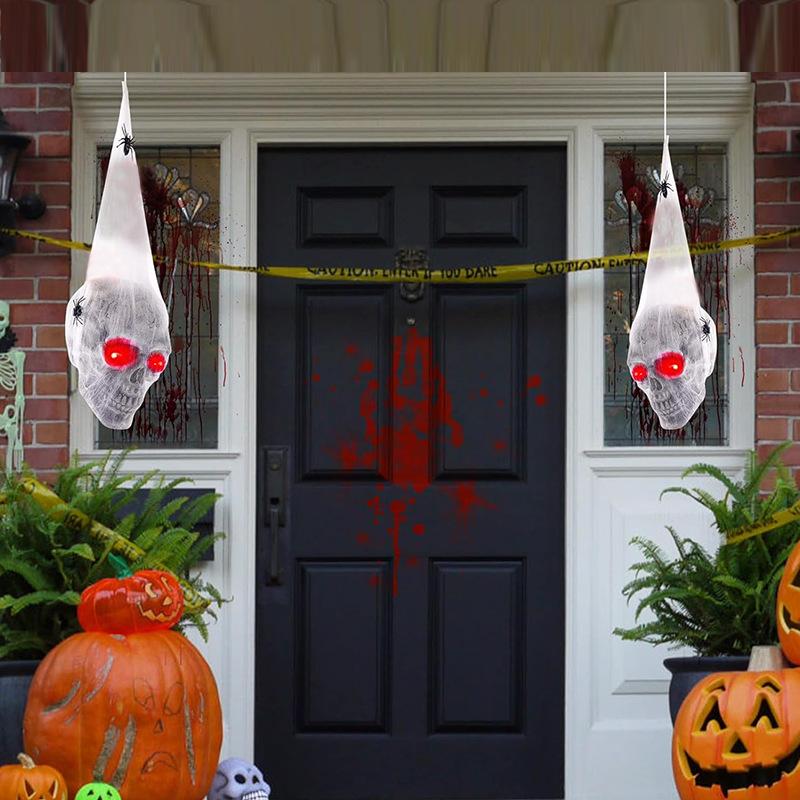 Хэллоуин ужас светящийся звукоуправляемый паук хлопковый череп реквизит призрачный дом секретная комната украшение двора декор