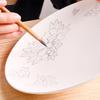 Underglaze Application Brush Detailed Pottery Design Ergonomic Wood Shaft for Ceramic Coloring and Delicate Line Work