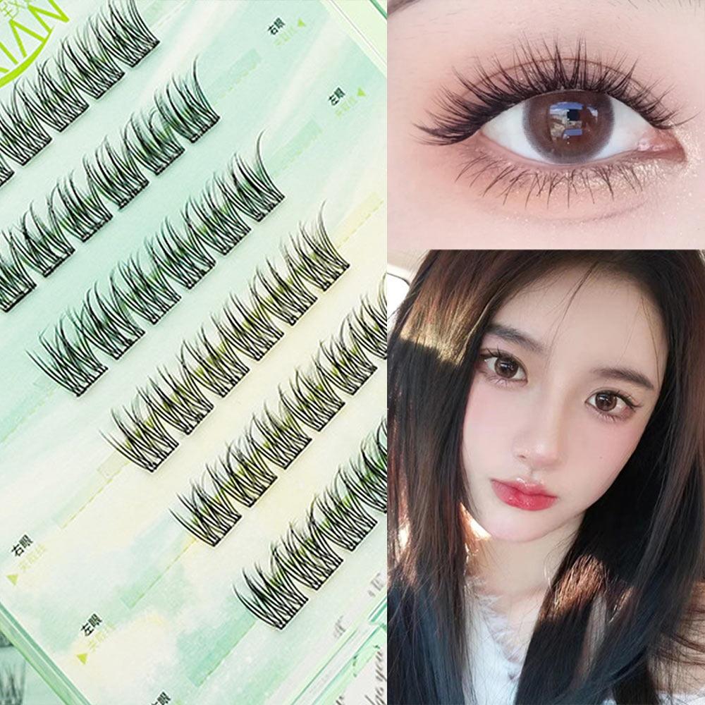 Glue Free Manga Lashes With Jelly Glue Strips 3D False Eyelashes Cat Elf Eyelashes Party Supplies