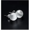 925 Sterling Silver Round Bead Anti-Allergy Stud Earrings for Women - Simple and Elegant Fashion, Perfect Birthday Gift