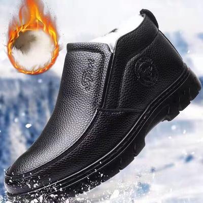 Модные зимние ботинки, новые зимние короткие бархатные теплые утолщенные северо-восточные большие хлопковые туфли, простые подходящие пожилые хлопковые туфли