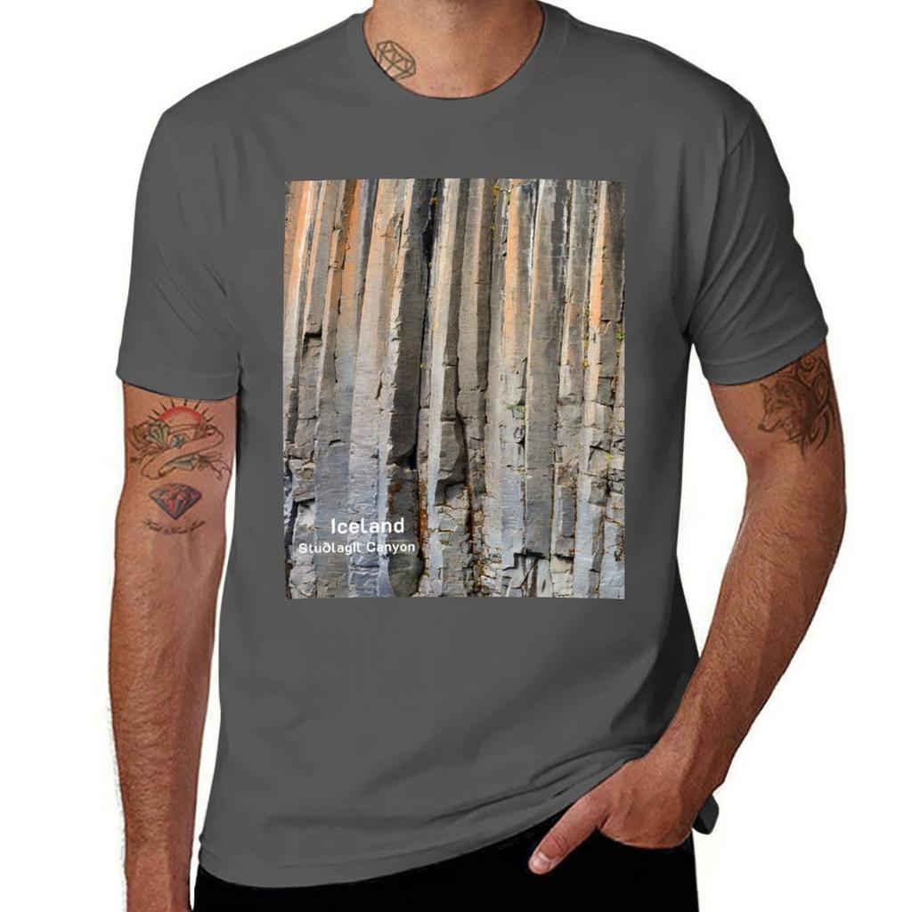 Stuelagil Canyon In Iceland Original Photography Tshirt Retro Style Print Casual Top
