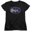 Batman Cracked Shield Womens T Shirt Black Officially Licensed
