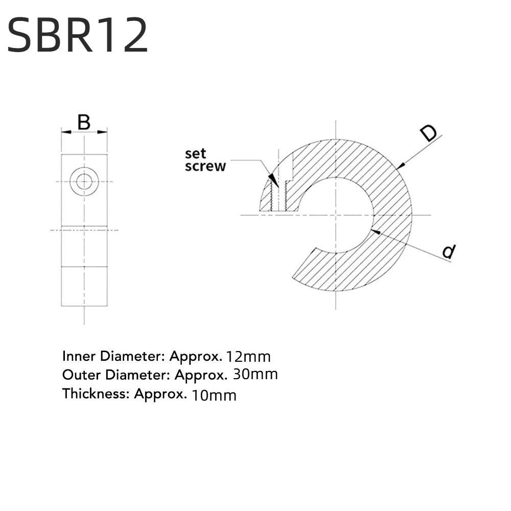 4Pcs SBR12 Linear Rail Stop Collar SBR16 SBR20 Shaft Locking Collar Grub Screw Aluminum Alloy Anodized Shaft Collar Set