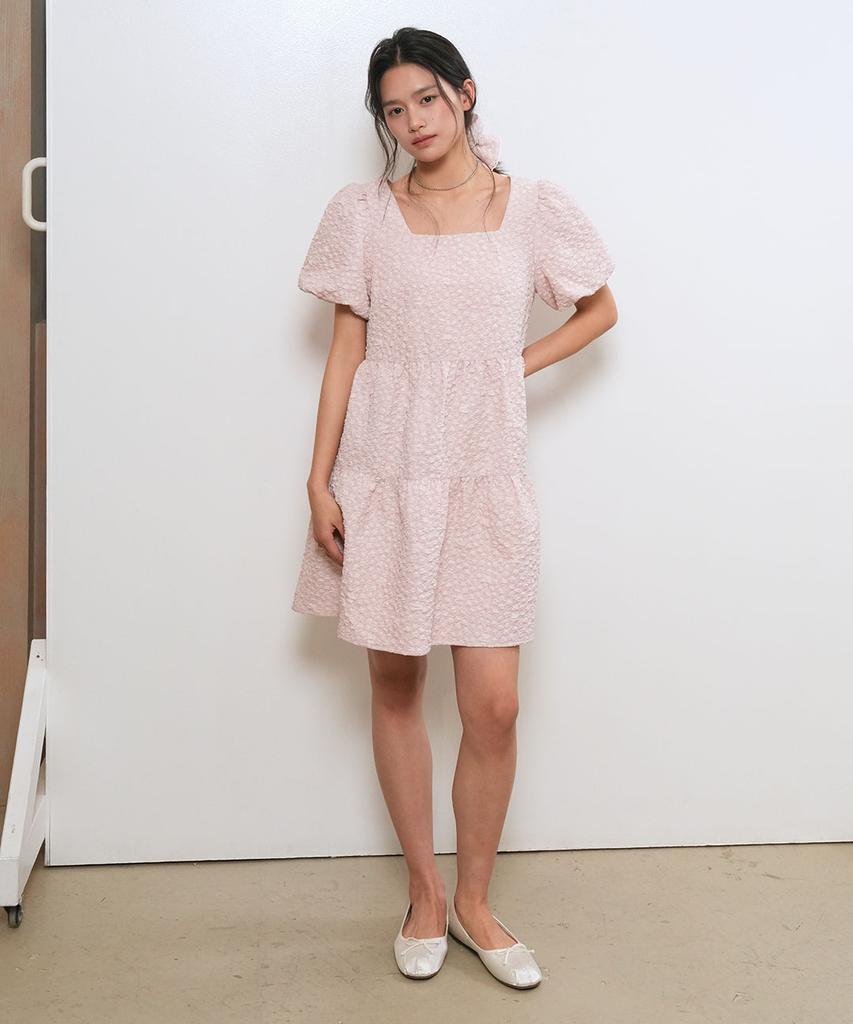 General Idea Wrinkle Volume Puff Dress [Pink] / Wbe2L15503