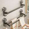 Strong Load-bearing Aluminum Towel Rack 30/40/50CM Bathroom Organizer Double Pole Rack Toilet
