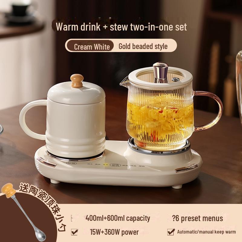 "Multifunctional Glass Tea Kettle with Constant Temperature for Office Use"