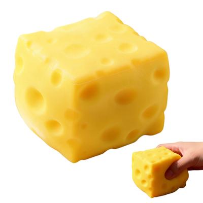 Большая сырная игрушка-пищалка Снятие стресса Блок сыра Игрушка-антистресс Расслабление Помощь концентрации Мячик-антистресс Имитация кубика сыра Сенсорная игрушка