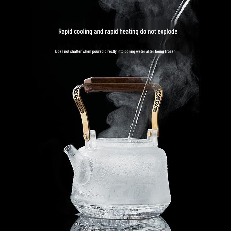 Heat-Resistant Glass Teapot with Lift Handle