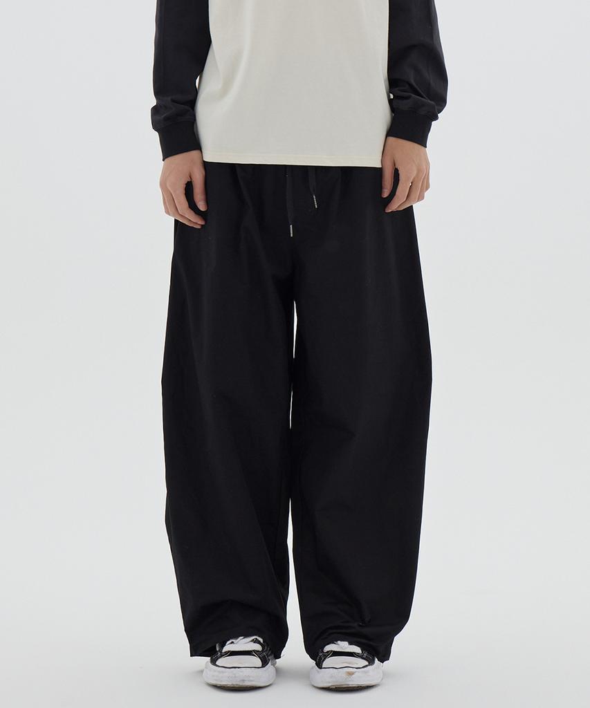 URBANAGE [2Pack] Balloon Fit Curved Pintuck Cotton Elastic Waist Pants_5Color (Type A)