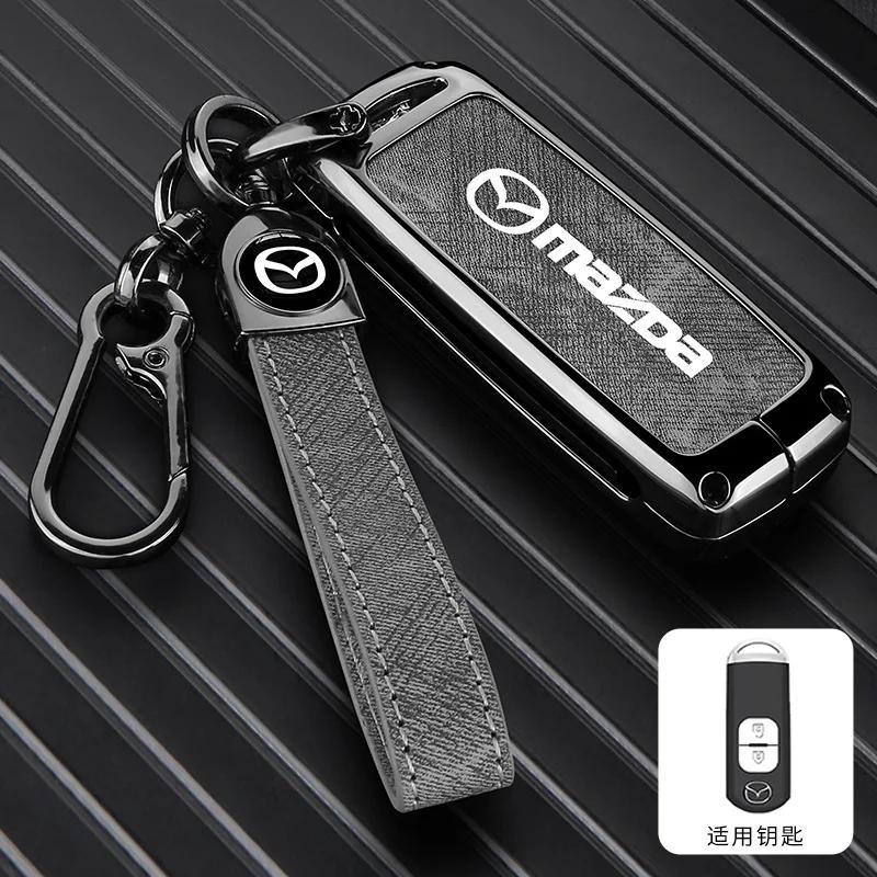 2025 Горячий Винтажный Стирка Водой Джинсовый Чехол для Брелока Автомобиля Для Mazda 2 3 5 6 Axela Atenza Demio CX-3 CX5 CX-7 CX-9 MX-5 2015-2019 Acc