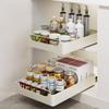 Pull-Out Cabinet Organizer Kitchen Storage Rack with Slide Rails Drawer Style Seasoning Box Under The Sink Versatile Dish Rack