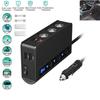 Автомобильное зарядное устройство USB с 4 портами QC 3.0, быстрая зарядка, разветвитель прикуривателя с 3 гнездами, адаптер питания 12 В/24 В, 180 Вт, независимый переключатель