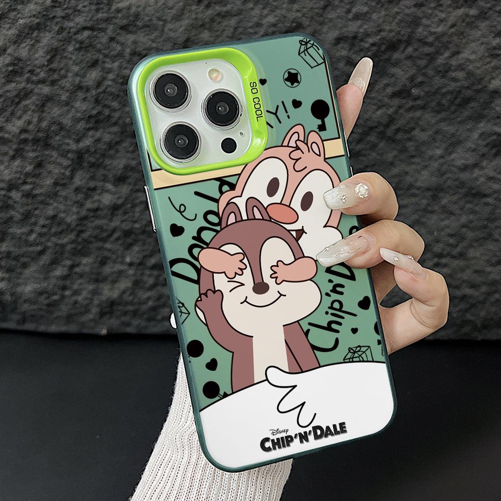 Cartoon Squirrels Chips Dales Phone Case for iPhone 17 Air 16 16e 15 14 Plus 13 12 11 Pro Max X Xs XR 8 Colorful Silver Cover