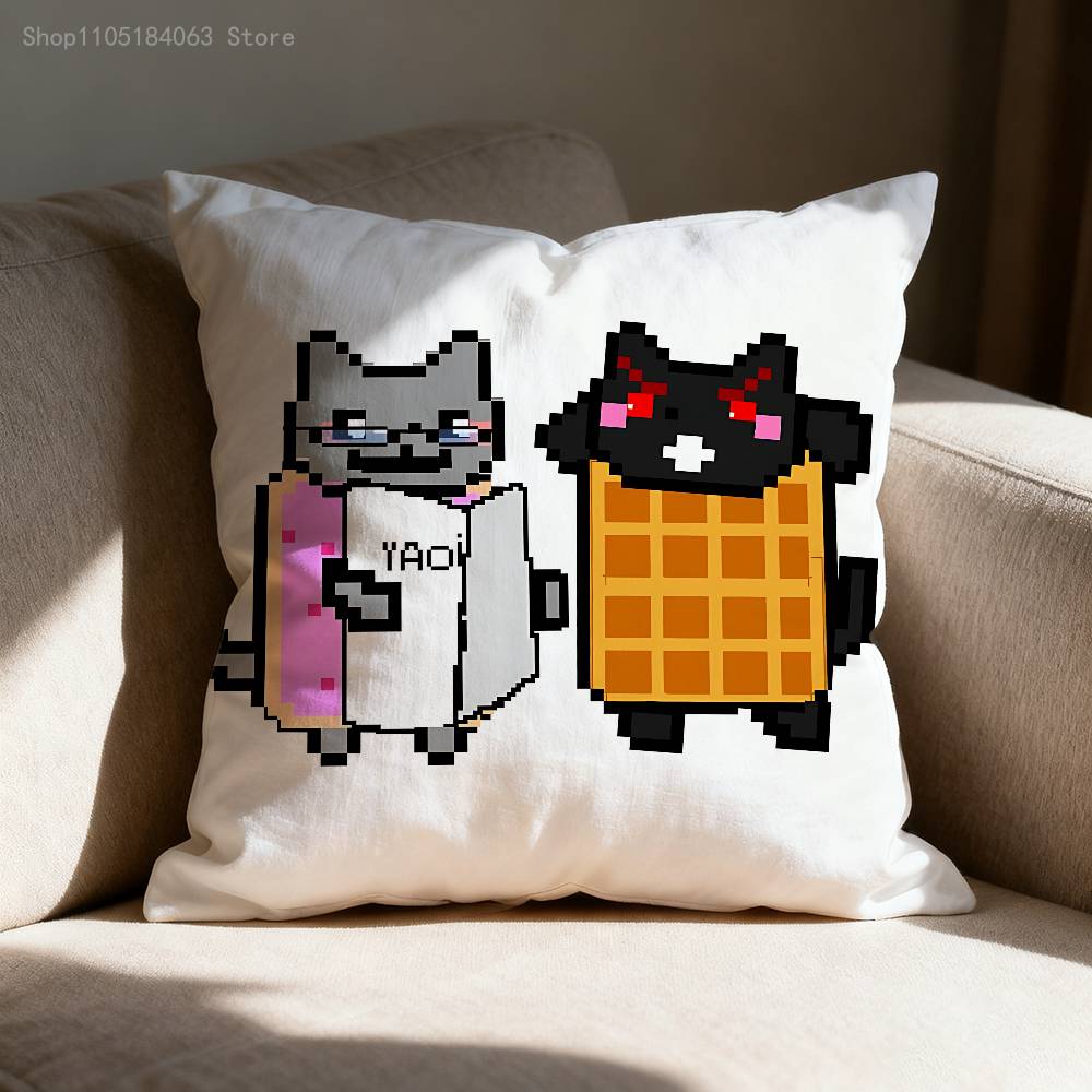 NNyan Cat Throw Pillow Case For xcm xcm xcm Square Car Pillowcase Home Bedchamber Decor Gift