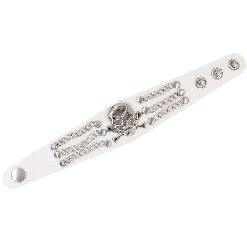 Браслет с заклепками в виде европейского и американского панк-черепов — модный стиль ночного рок-клуба
