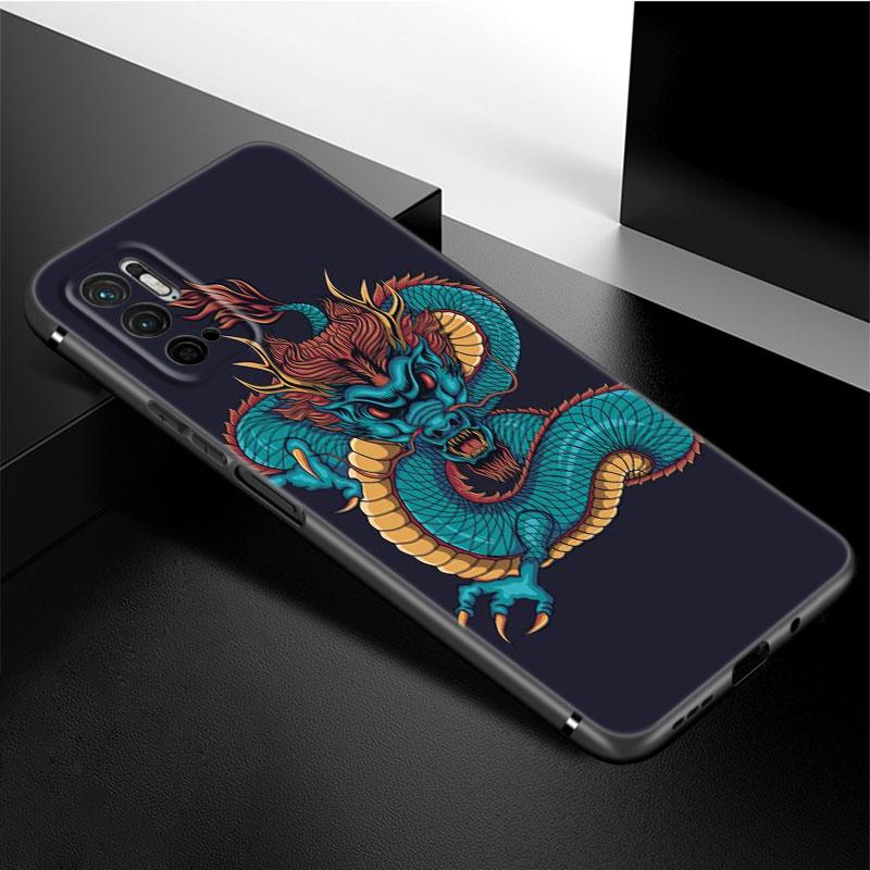 Чехол для телефона с мультяшным драконом для Xiaomi Redmi Note 11 10 9 8 Pro 11T 5G 10T 10S 9S 9T 9i 9C 9A 8T мягкий черный чехол из ТПУ Coque Funda