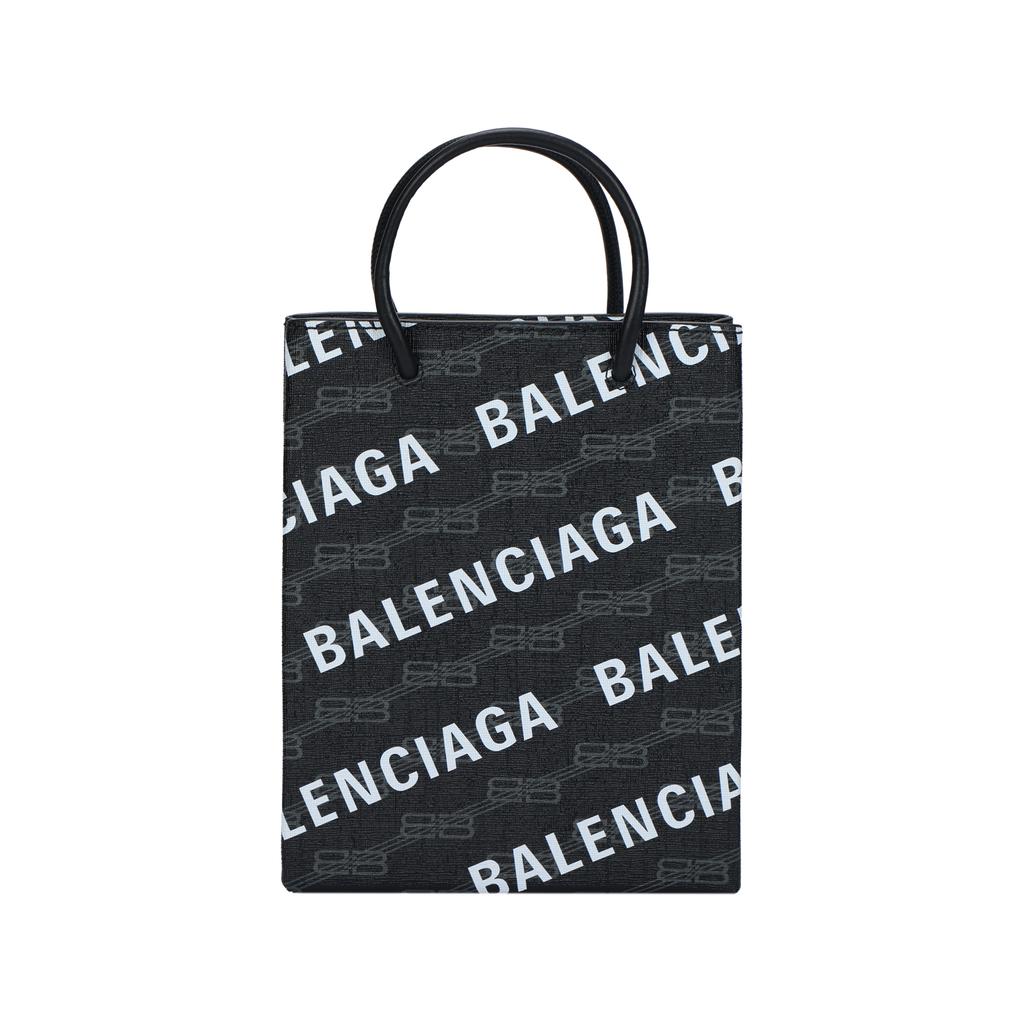 Balenciaga Bb Monogram Series Logo Print Adjustable Detachable Shoulder Strap Coated Canvas Large Shoulder Crossbody Tote Bag 693805210HB1060