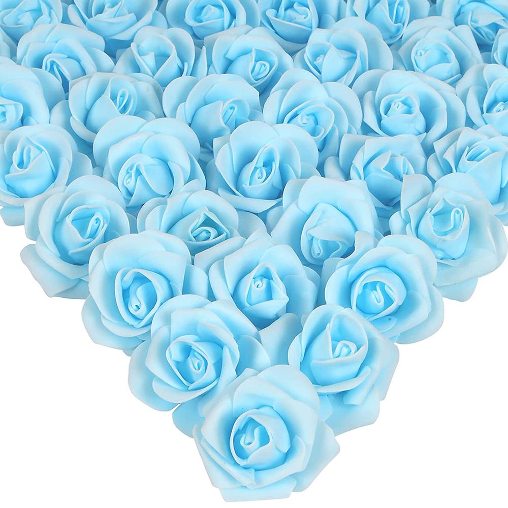 200 шт. искусственных роз, искусственные головки цветов, розы без стеблей, 5 см, пенопластовые розы, искусственные головки цветов для поделок, свадебных украшений для детского душа