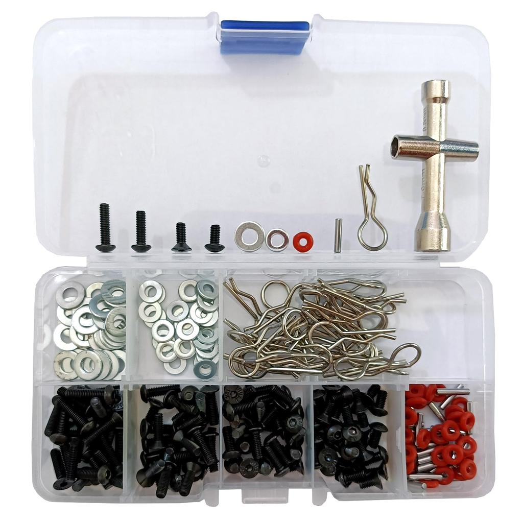 240 Pieces RC Radio Control Car Screw Kit Repair Tools Place Hardware Fasteners with Screw Counters for Scale RC Radio Control Model Car DIY Parts