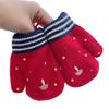 Kids Winter Gloves Cute Cartoon Plush Warm Gloves Fleece-Lined Thickened Windproof Gloves for Boys Girls Outdoor Playing