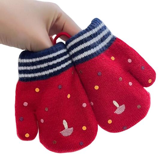 Kids Winter Gloves Cute Cartoon Plush Warm Gloves Fleece-Lined Thickened Windproof Gloves for Boys Girls Outdoor Playing