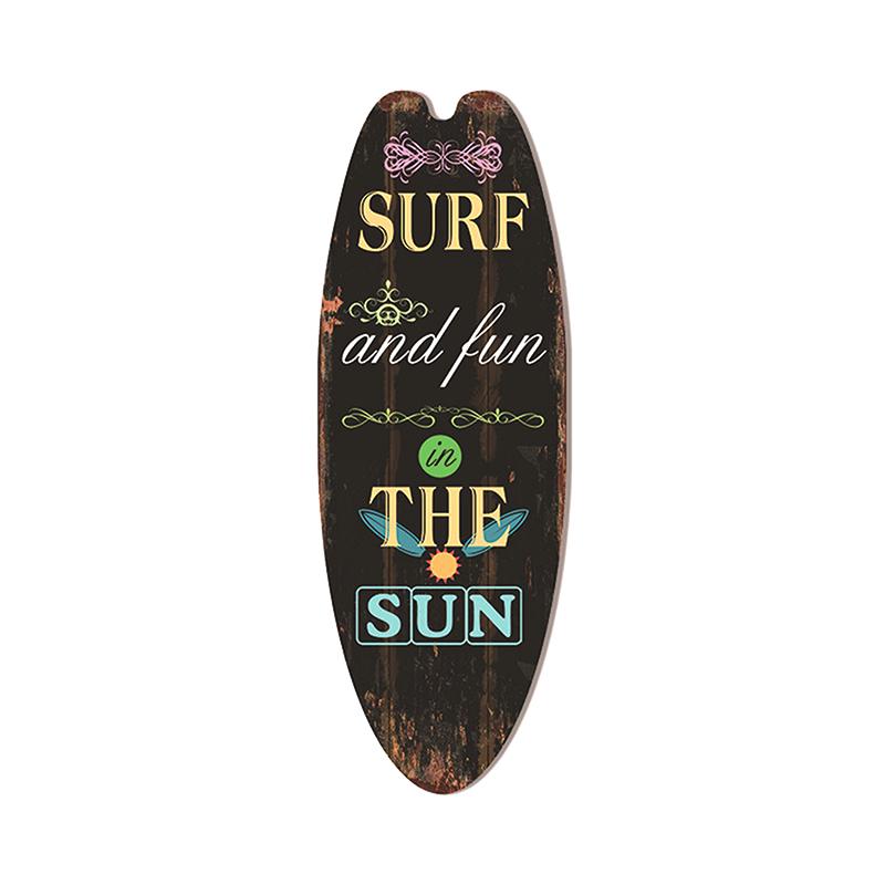 Beach Tiki Bar Surfboard Wooden Sign Plaque Decor For Bathroom Home Wall Plate Poster Vintage Print Wooden Painting Signs