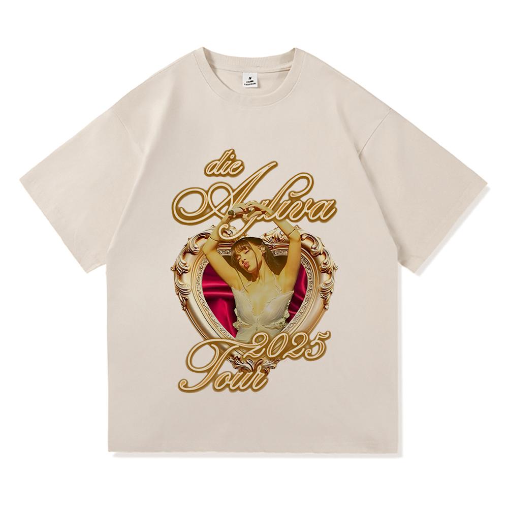 Футболка Ayliva Tour 2025 Летняя мода Мужская/Женская Харадзюку Графическая Ретро Футболка Высокое качество Повседневная Винтажная Хлопковая Футболка